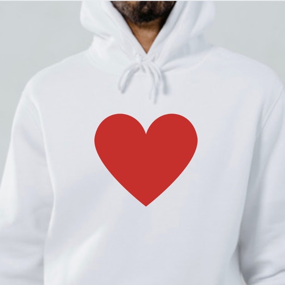 Red Heart Valentine’s Day Graphic Hoodie Sweatshirt - Picture 1 of 3
